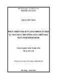 Tóm tắt luận văn Thạc sĩ Kinh tế: Phát triển dịch vụ bảo hiểm xã hội tự nguyện cho nông dân trên địa bàn tỉnh Bình Định