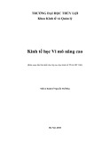 Bài giảng Kinh tế học vi mô nâng cao - TS. Nguyễn Thế Hòa