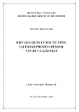 Luận văn Thạc sĩ Kinh tế: Hiệu quả quản lý đầu tư công tại thành phố Hồ Chí Minh - Vấn đề và giải pháp