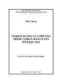 Luận văn Thạc sĩ Toán học: Nghiệm dương của phương trình vi phân hàm tuyến tính bậc hai