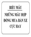 Những mẫu hợp đồng mua bán xe cực hay