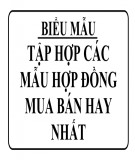 Tập hợp các mẫu hợp đồng mua bán hay nhất