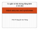 Bài giảng Co giật và hội chứng động kinh ở trẻ nhỏ (Infant seizures and syndromes)