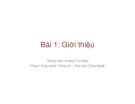 Bài giảng Cơ sở dữ liệu giải thuật: Bài 1 - Giới thiệu