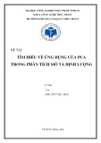 Tiểu luận môn Đánh giá cảm quan thực phẩm: Tìm hiểu về ứng dụng của PCA trong phân tích mô tả định lượng