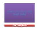 Bài thuyết trình Chính sách thay thế nhập khẩu