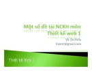 Bài giảng Thiết kế Web: Chương 7 - Một số đề tài NCKH môn Thiết kế Web 1