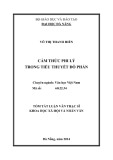 Tóm tắt Luận văn Thạc sĩ Khoa học xã hội và nhân văn: Cảm thức phi lý trong tiểu thuyết Đỗ Phấn