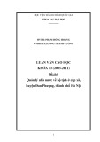 Luận văn cao học: Quản lý nhà nước về hộ tịch ở cấp xã, huyện Đan phượng, thành phố Hà Nội