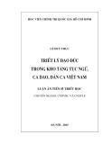 Luận án Tiến sĩ Triết học: Triết lý đạo đức trong kho tàng tục ngữ, ca dao, dân ca Việt Nam