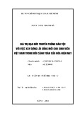 Luận án Tiến sĩ Triết học: Giá trị đạo đức truyền thống dân tộc với việc xây dựng lối sống mới cho sinh viên Việt Nam trong bối cảnh toàn cầu hóa hiện nay