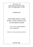 Tóm tắt Luận án Tiến sĩ Lịch sử: Chuyển biến kinh tế, xã hội huyện Vị Xuyên, tỉnh Hà Giang từ năm 1986 đến năm 2010