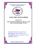 Sáng kiến kinh nghiệm: Một số kinh nghiệm dạy học các bài thực hành Sinh học ở THCS