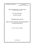 Luận án Tiến sĩ Toán học: Nghiên cứu mô hình thanh điệu trong nhận dạng tiếng Việt từ vựng lớn phát âm liên tục