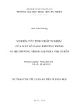 Dự thảo tóm tắt Luận Án Tiến sĩ Toán học: Nghiên cứu tính chất nghiệm của một số dạng phương trình và hệ phương trình sai phân phi tuyến
