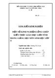 Sáng kiến kinh nghiệm: Một số kinh nghiệm lồng ghép kiến thức giáo dục giới tính trong giảng dạy môn Sinh học lớp 11