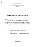 Khóa luận tốt nghiệp: Thực trạng và giải pháp về Quản trị tín dụng thương mại của Công ty Cổ phần Thương mại và Giao nhận vận chuyển Hưng Phát