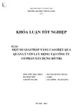 Khóa luận tốt nghiệp: Một số giải pháp nâng cao hiệu quả quản lý vốn lưu động tại Công ty Cổ phần Xây dựng Đô thị