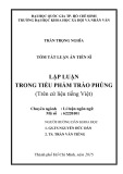 Tóm tắt Luận án Tiến sĩ: Lập luận trong tiểu phẩm trào phúng (Trên cứ liệu tiếng Việt)