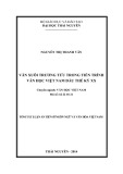 Tóm tắt Luận án Tiến sĩ Ngôn ngữ và Văn hóa Việt Nam: Văn xuôi Trương Tửu trong tiến trình văn học Việt Nam đầu thế kỷ XX