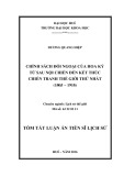 Tóm tắt Luận án Tiến sĩ Lịch sử: Chính sách đối ngoại của Hoa Kỳ từ sau nội chiến đến kết thúc chiến tranh thế giới thứ nhất (1865-1918)