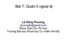 Bài giảng Bài 7: Quản lí ngoại lệ