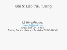 Bài giảng Bài 5: Lớp trừu tượng