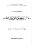 Luận văn Thạc sĩ Toán học: Sử dụng bất biến tôpô tuyến tính để nghiên cứu tính chỉnh hình của hàm chỉnh hình theo từng biến