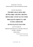 Luận văn Thạc sĩ: Tìm hiểu hoạt động bồi dưỡng Hiệu trưởng trường trung học cơ sở tại Tây Ninh theo Quyết định của Thủ tướng Chính phủ số 874/TTg ngày 20/11/1996