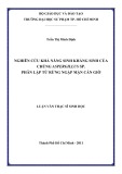 Luận văn Thạc sĩ Sinh học: Nghiên cứu khả năng sinh kháng sinh của chủng Aspergillus SP. phân lập từ rừng ngập mặn Cần Giờ