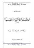 Luận văn Thạc sĩ Toán học: Một số định lý về sự phân nhánh nghiệm của phương trình phi tuyến