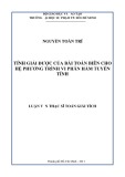 Luận văn Thạc sĩ Toán giải tích: Tính giải được của bài toán biên cho hệ phương trình vi phân hàm tuyến tính