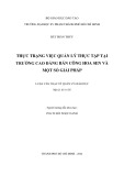 Luận văn Thạc sỹ Quản lý giáo dục: Thực trạng việc quản lý thực tập tại trường Cao đẳng Bán công Hoa Sen và một số giải pháp