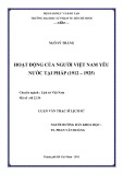 Luận văn Thạc sĩ Lịch sử: Hoạt động của người Việt Nam yêu nước tại Pháp (1912-1925)