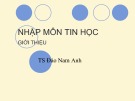 Bài giảng Nhập môn tin học: Giới thiệu - TS. Đào Nam Anh