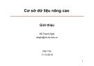 Bài giảng Cơ sở dữ liệu nâng cao - Chương 1: Giới thiệu