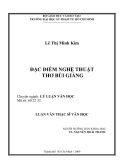 Luận văn Thạc sĩ Văn học: Đặc điểm nghệ thuật thơ Bùi Giáng