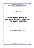 Luận văn Thạc sĩ Địa lý học: Công nghiệp hóa, hiện đại hóa nông nghiệp, nông thôn tỉnh An Giang. Hiện trạng và định hướng