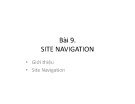 Bài giảng Phát triển web nâng cao - Bài 9: Site Navigation