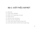 Bài giảng Phát triển web nâng cao - Bài 1: Giới thiệu ASP.NET