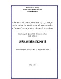 Luận án Tiến sĩ Kinh tế: Các yếu tố ảnh hưởng tới sự lựa chọn điểm đến của người dân Hà Nội: Nghiên cứu trường hợp điểm đến Huế, Đà Nẵng