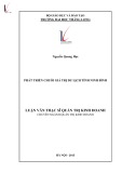 Luận văn Thạc sĩ Quản trị kinh doanh: Phát triển chuỗi giá trị du lịch tỉnh Ninh Bình