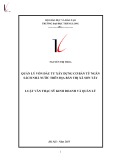 Luận văn Thạc sỹ Kinh doanh và quản lý: Quản lý vốn đầu tư xây dựng cơ bản từ Ngân sách Nhà nước trên địa bàn thị xã Sơn Tây