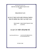 Luận án Tiến sĩ Kinh tế: Quản lý nhà nước đối với hoạt động truyền hình trả tiền ở Việt Nam