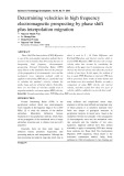 Determining velocities in high frequency electromagnetic prospecting by phase shift plus interpolation migration