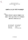 Khóa luận tốt nghiệp: Phân tích cấu trúc vốn và chi phí sử dụng vốn tại Công ty CP Hoàng Anh Gia Lai