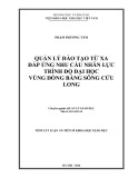 Tóm tắt Luận án Tiến sĩ Khoa học giáo dục: Quản lý đào tạo từ xa đáp ứng nhu cầu nhân lực trình độ đại học vùng Đồng bằng sông Cửu Long