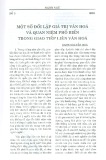 Một số đối lập giá trị văn hóa và quan niệm phổ biến trong giao tiếp liên văn hóa