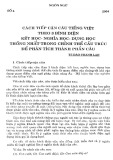 Cách tiếp cận câu tiếng việt theo 3 bình diện kết hoc - nghĩa học - dụng học thống nhất trong chỉnh thể cấu trúc để phân tích thành phần câu