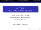 Bài giảng Xử lý ảnh: Bài 4 & 5 - ThS. Đinh Phú Hùng